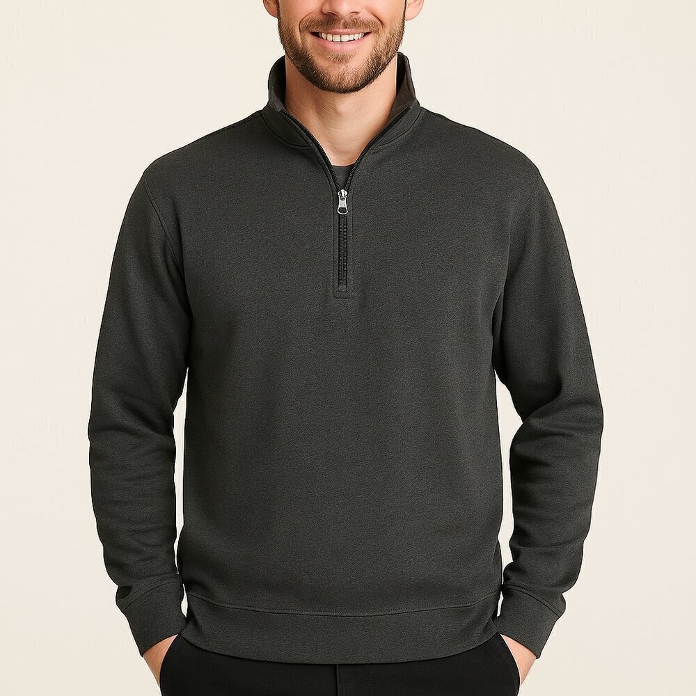 Linksoul Men’s Gray Golf Quarter Zip Pullover Size Small | Lightweight Cotton
